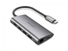 Адаптер Ugreen USB-C 8 в 1 RJ45 HDMI SD USB 3.0 silver 50516, арт. 638