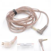 Витой кабель для наушников KZ тип B, с микрофоном, медный провод, арт. 1566