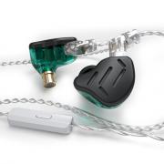 Гибридные наушники KZ ZAX зеленые с микрофоном, арт. 1273