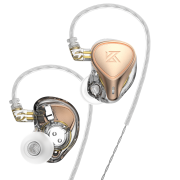Трибридные наушники KZ ZEX Pro (Crinacle CRN) золотые, без микрофона, арт. 1629