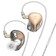 Трибридные наушники KZ ZEX Pro (Crinacle CRN) золотые с микрофоном, арт. 1630
